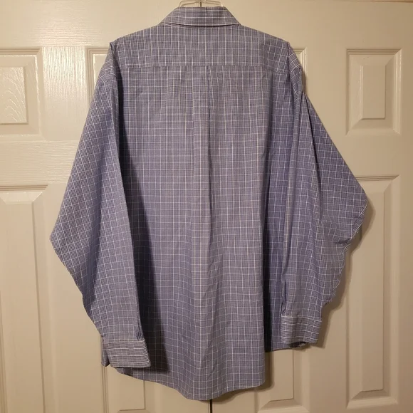 Brooks Brothers 346 Men's Blue & White Check Cotton Casual Shirt XL XLarge - Picture 2 of 6